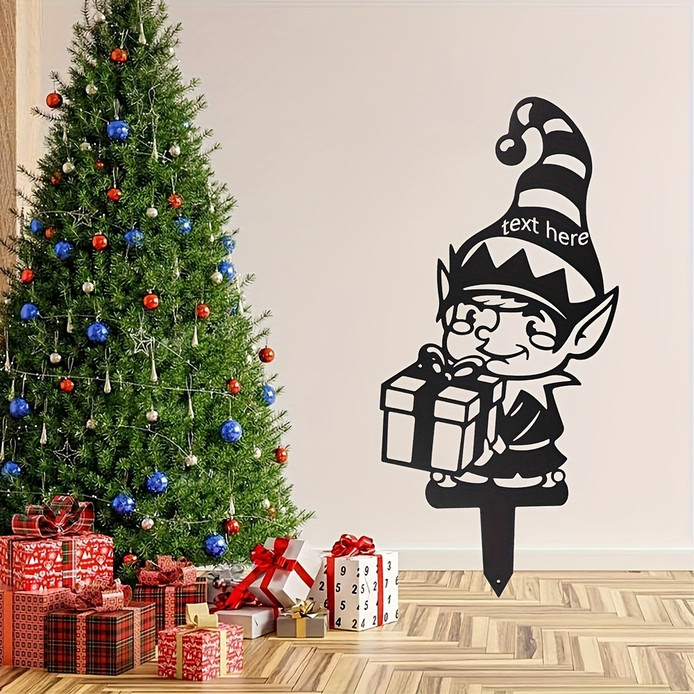 Art Craft Bar - CIFBUY クリスマスエルフの金属製壁飾り。防水性があり、耐久性に優れた鉄製の工芸品。玄関、パティオ、庭、室内の装飾に最適。ギフトとしても。