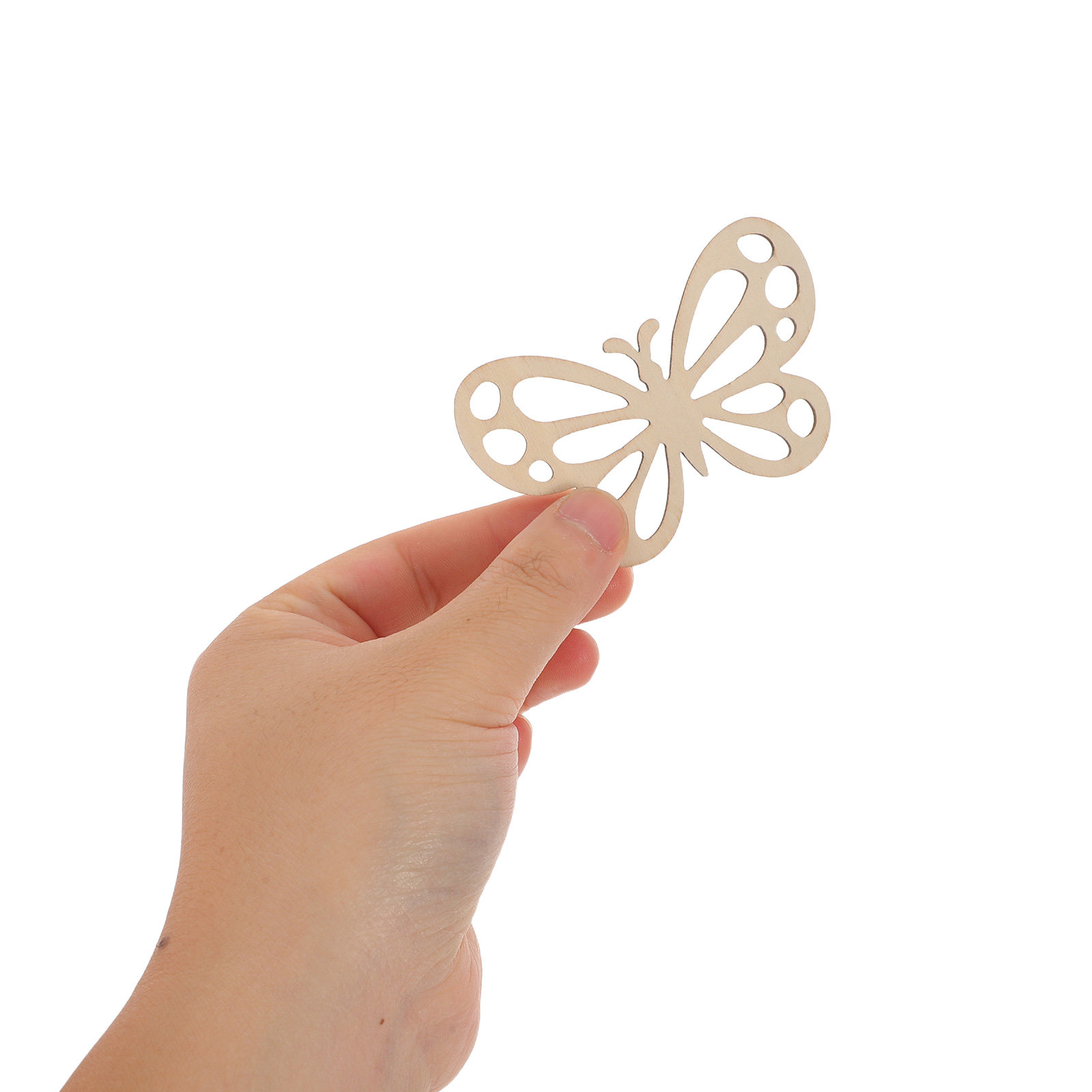 Art And Craft For Nursery - 16個入り、未塗装の木製バタフライウォールアート。DIYでカットして飾り付けられる、装飾用のバタフライウォールデカール。子供部屋や、素朴な雰囲気の木製工芸品として最適。