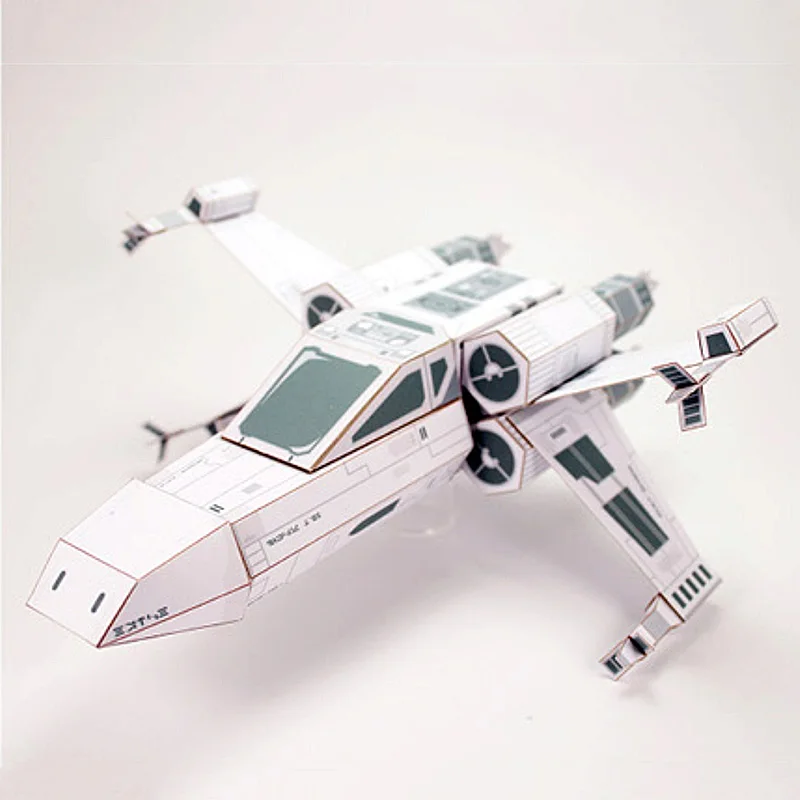 Art Craft Cardboard - X-WING 戦闘機白書モデルミニ 3D キューブフィギュアペーパークラフト DIY 子供大人折り紙アート手作りクラフトおもちゃ
