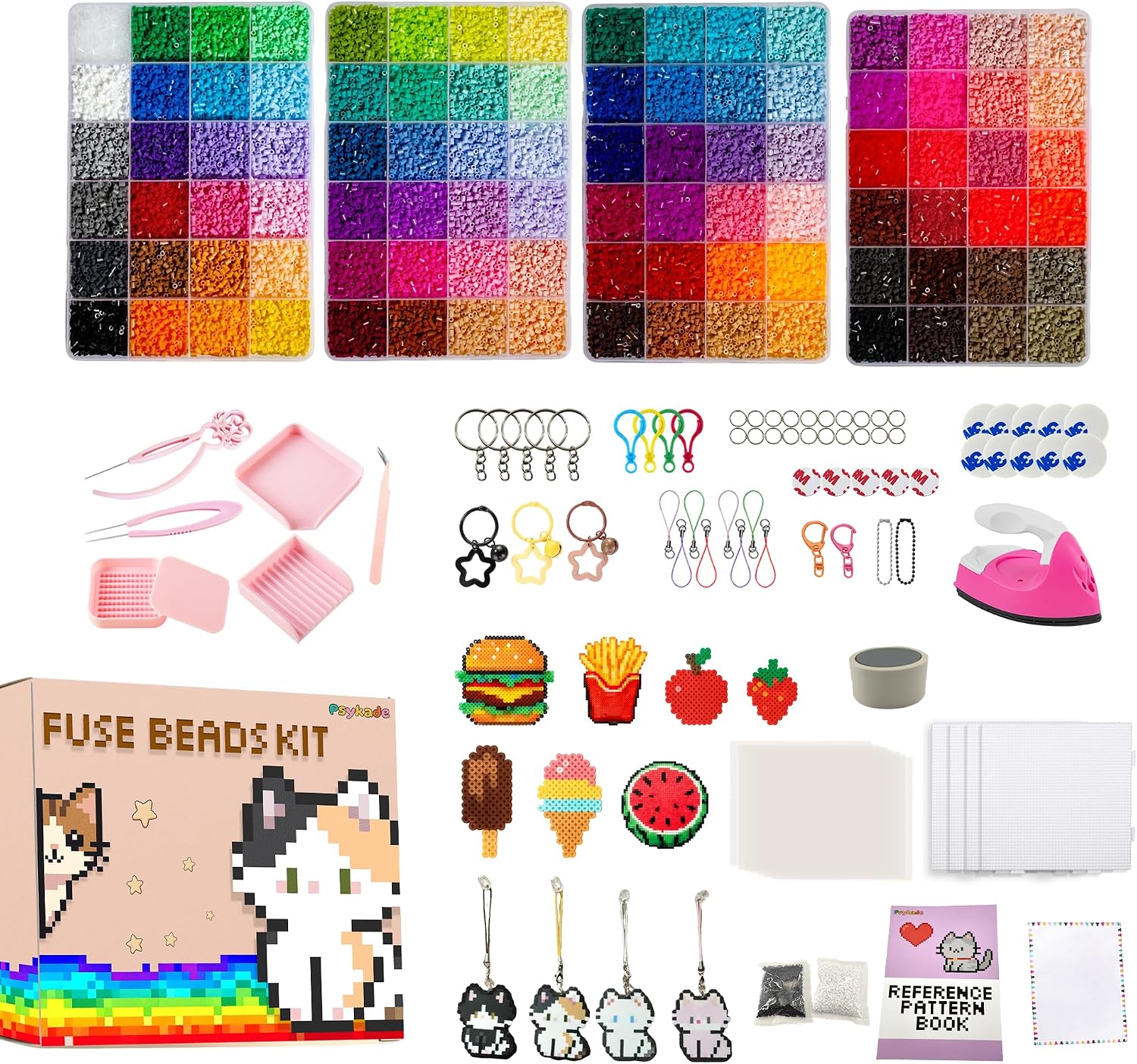 Art Craft Kit - ヒューズビーズキット - 簡単DIY - 96色 53000個