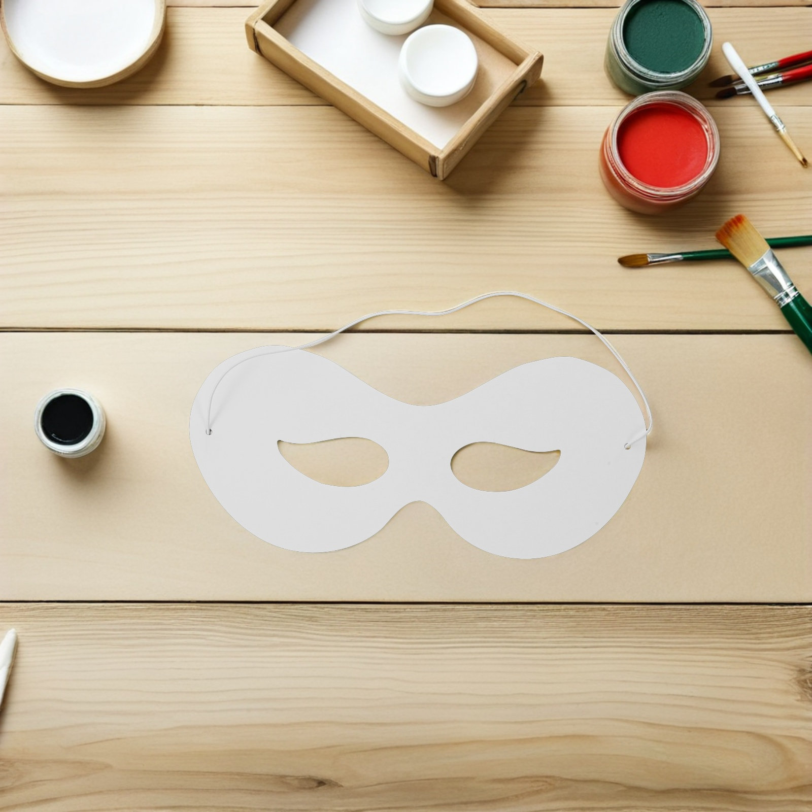 40個入り、自分で色を塗って楽しめる、白い紙製のマスク。創造 - Art Craft With Paper のレビューと価格