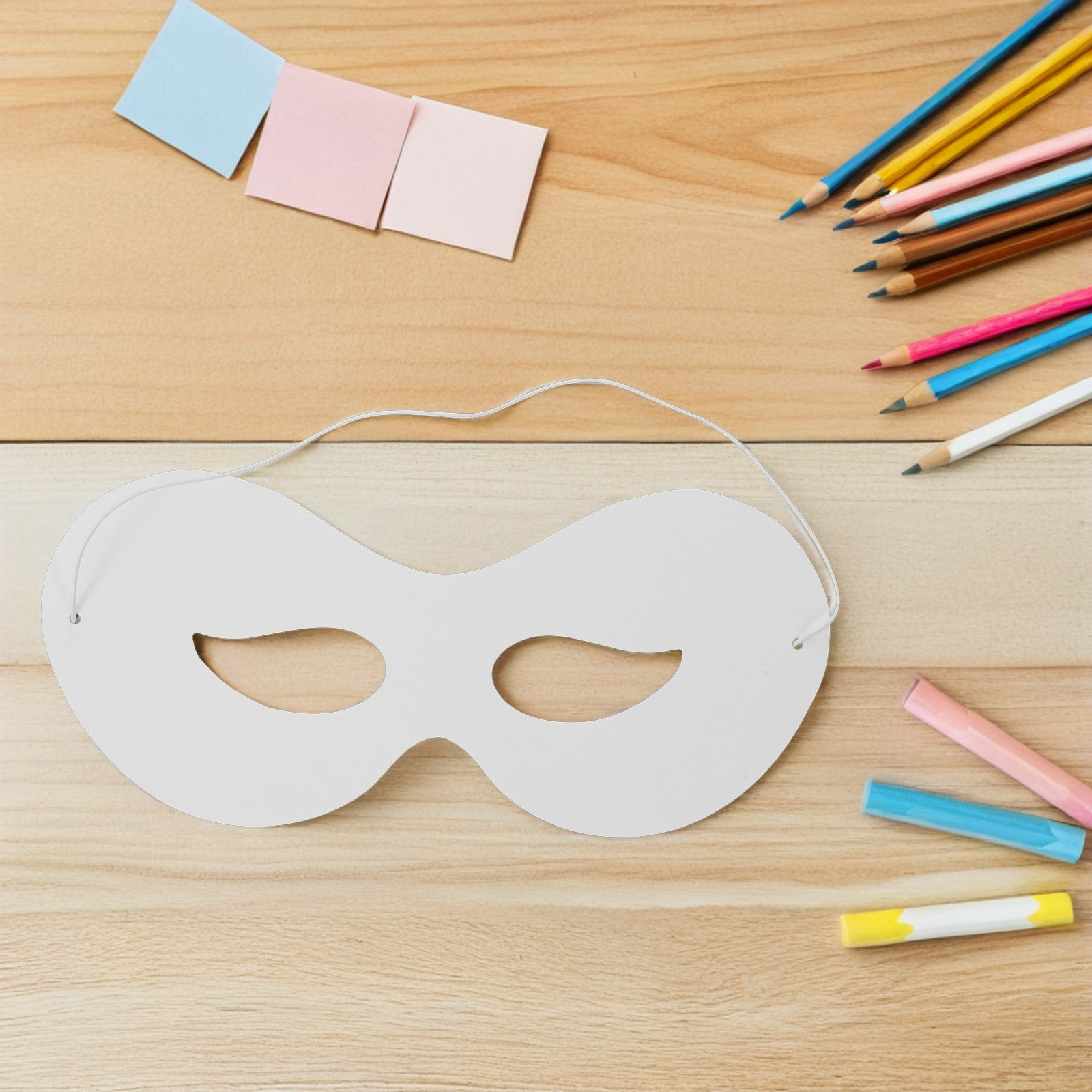 40個入り、自分で色を塗って楽しめる、白い紙製のマスク。創造 - Art Craft With Paper のレビューと価格
