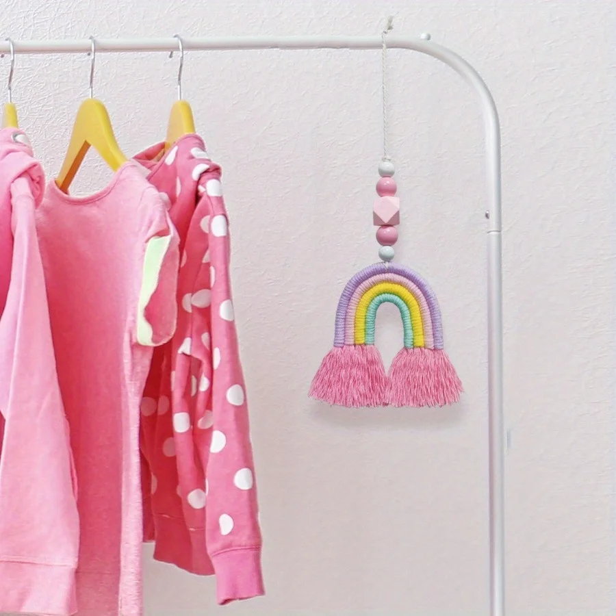虹色の風鈴 ミニチュア織り飾り ホームウォールアート装飾 吊 - Art And Craft For Nursery のレビューと価格