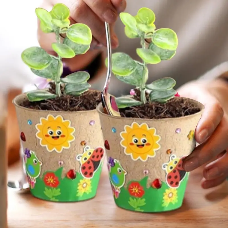 DIYペーパーフラワーポットクラフトキット、ドームカバー付き - Art And Craft For Nursery のレビューと価格