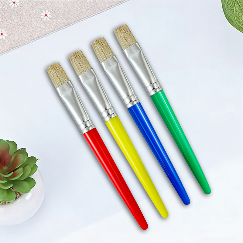 4本セット カラフルな柄の平筆セット アクリル水彩ガッシュ絵 - Gouache Paint Set のレビューと価格