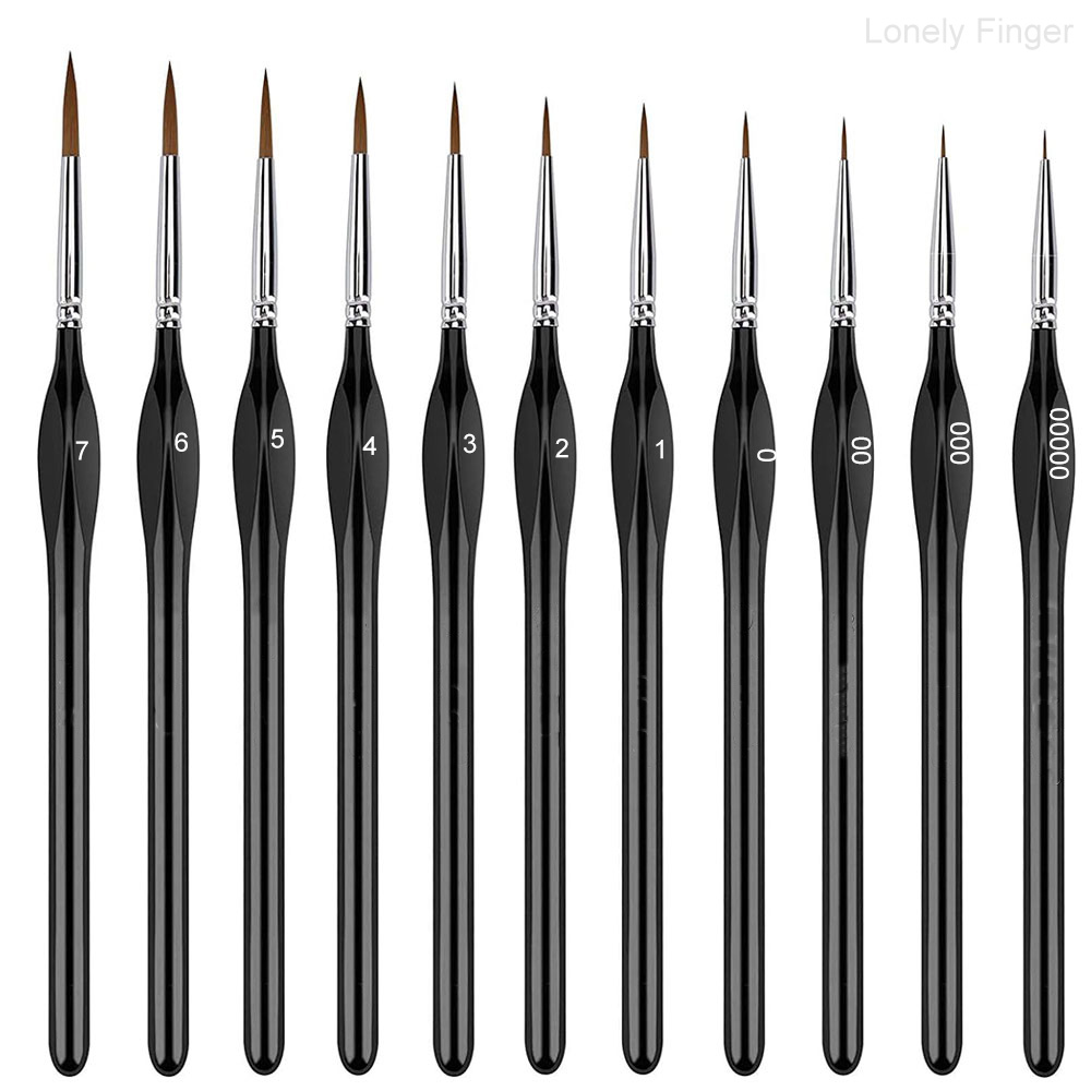 ミニチュアドライペイントブラシセット、1/3/6/11/17 - Gouache Paint Set のレビューと価格