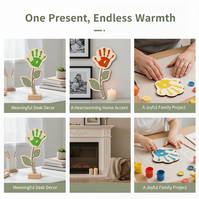 空白の手形木製フラワープラークDIYペイント未完成木製サイン - Art And Craft For Nursery のレビューと価格
