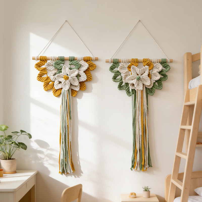 織り壁掛けボヘミアン幾何学模様シェルタペストリーアート装飾、 - Art And Craft For Nursery のレビューと価格