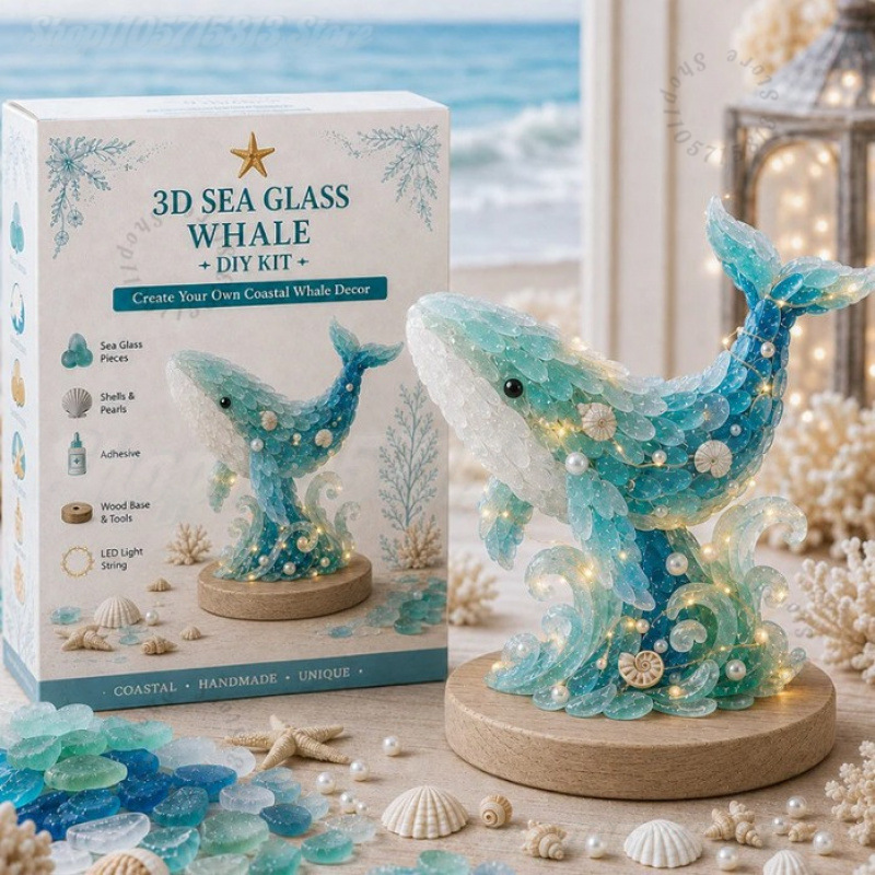 LEDライト付きのクリスマスDIYシーグラスクラフトキット。 - Art Craft Kit のレビューと価格