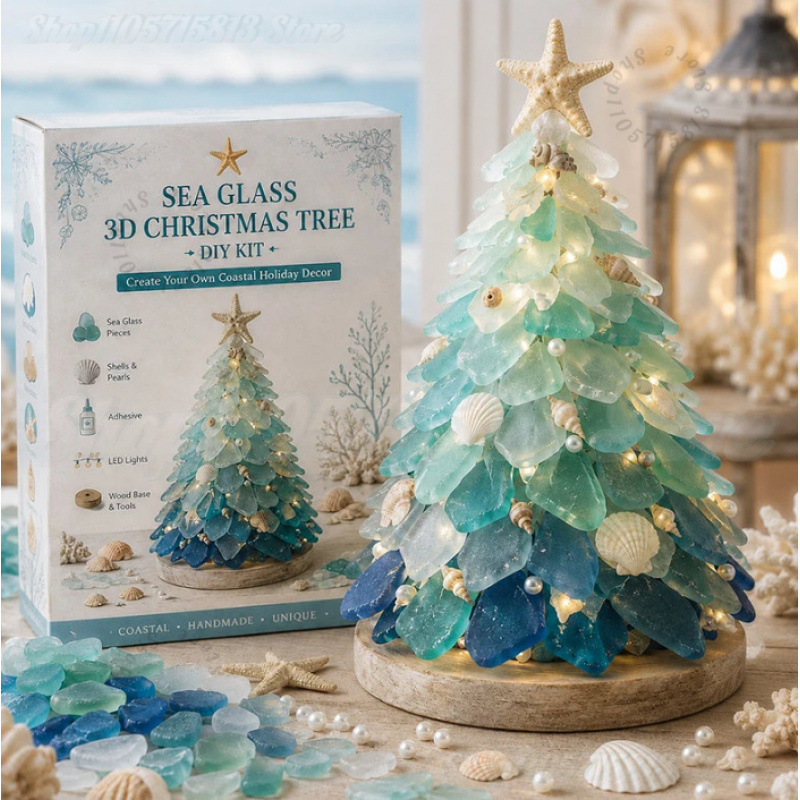LEDライト付きのクリスマスDIYシーグラスクラフトキット。 - Art Craft Kit のレビューと価格