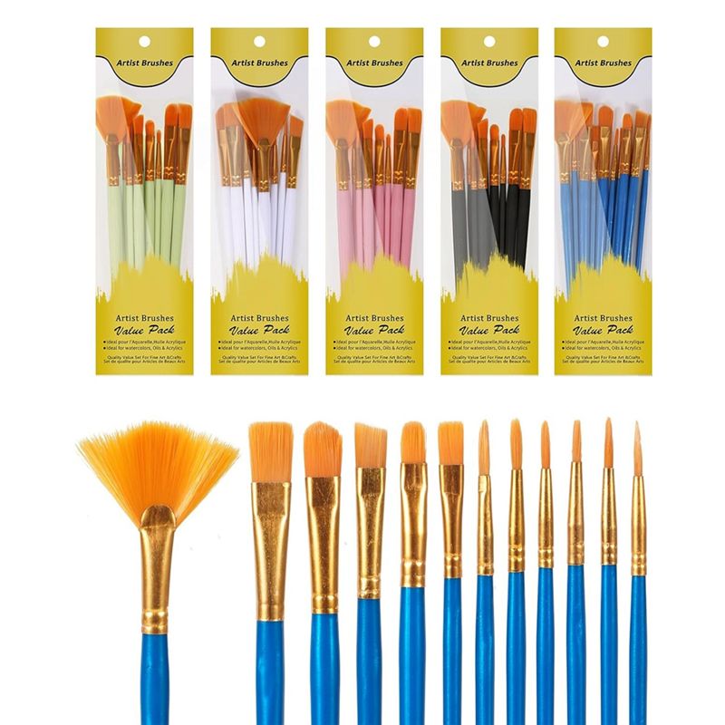 M12K-アクリル絵筆セット、5パック/60本入り水彩筆、ナ - Gouache Paint Set のレビューと価格