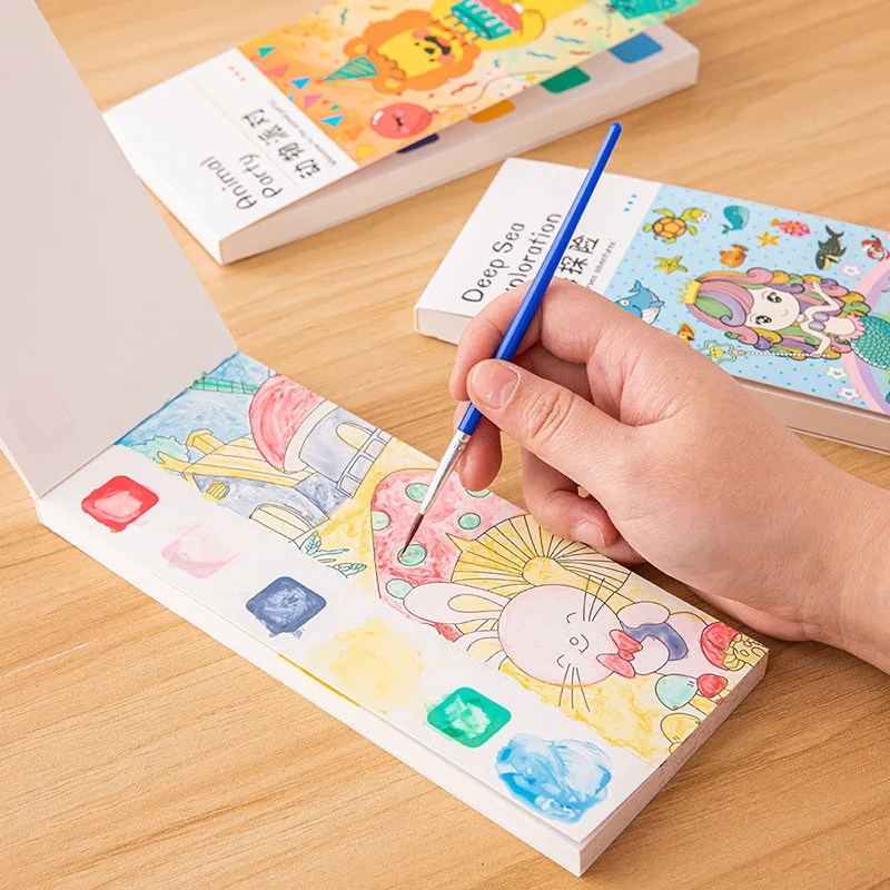 20 ページポータブル水彩画帳ぬりえ子供のための描画ガッシュ - Gouache Paint Set のレビューと価格
