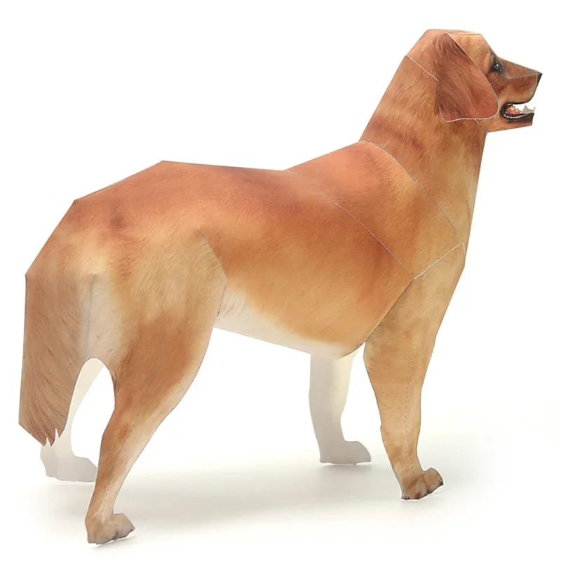 ゴールデンレトリバー犬紙モデルリアルな動物ミニ折り紙アートか - Art Craft Cardboard のレビューと価格