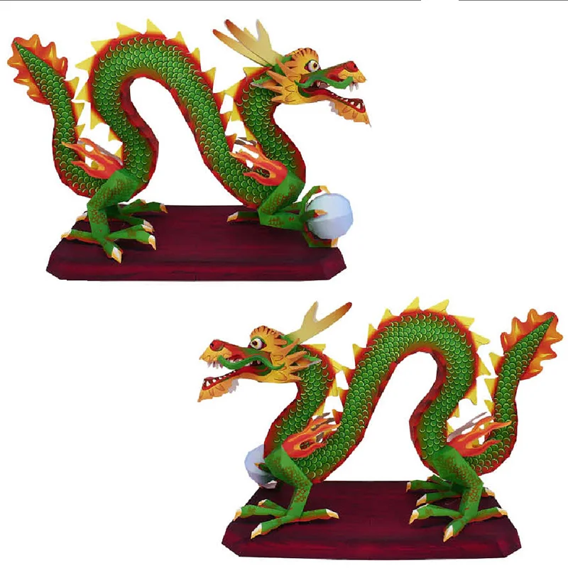 中国のドラゴンの形をした手作りの折り紙,ミニ3Dペーパーモデ - Art Craft Cardboard のレビューと価格
