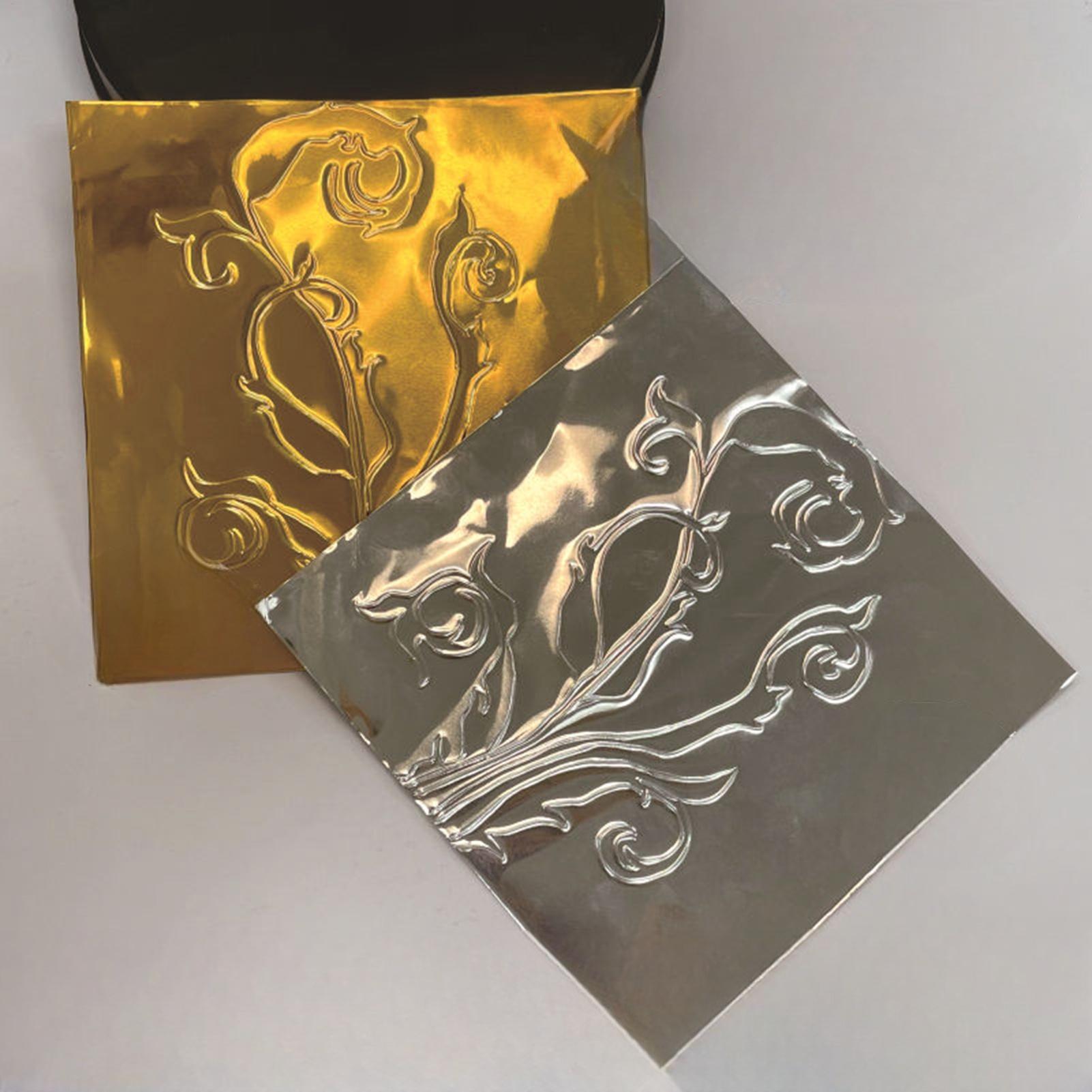 工芸用箔紙 100 枚光沢のあるアルミニウム金属箔紙アートプ - Art Craft With Paper のレビューと価格