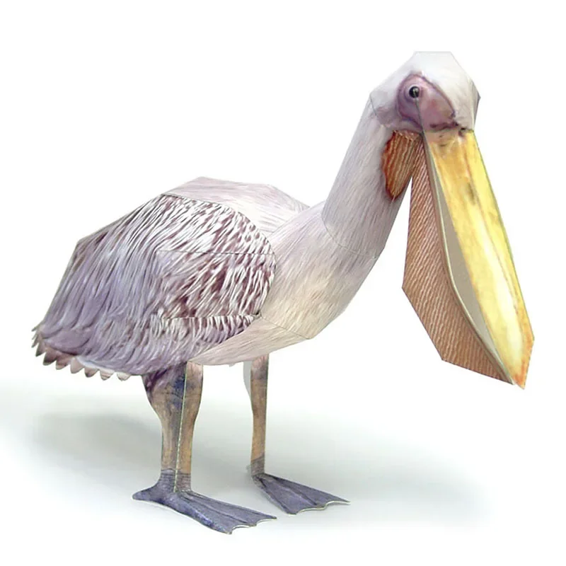 グレートホワイトペリカン鳥紙モデルリアルな動物ミニ折り紙アー - Art Craft Cardboard のレビューと価格